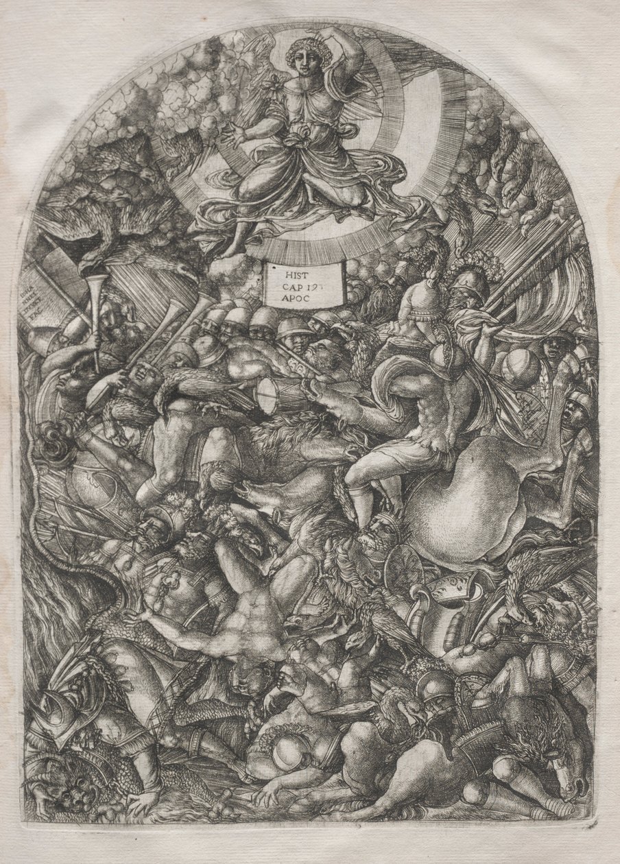 Kıyamet: Yırtıcı Kuşları Çağıran Güneşteki Melek, 1546-1556. by Jean Duvet