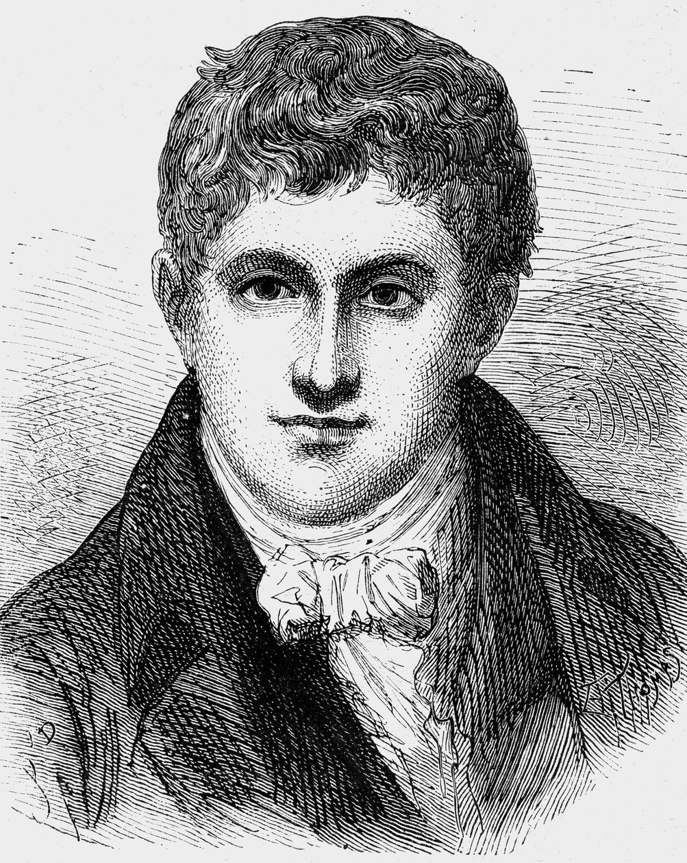 Humphry Davy (1778-1829) İngiliz fizikçi ve kimyager, gravür by Jean Edouard Dargent
