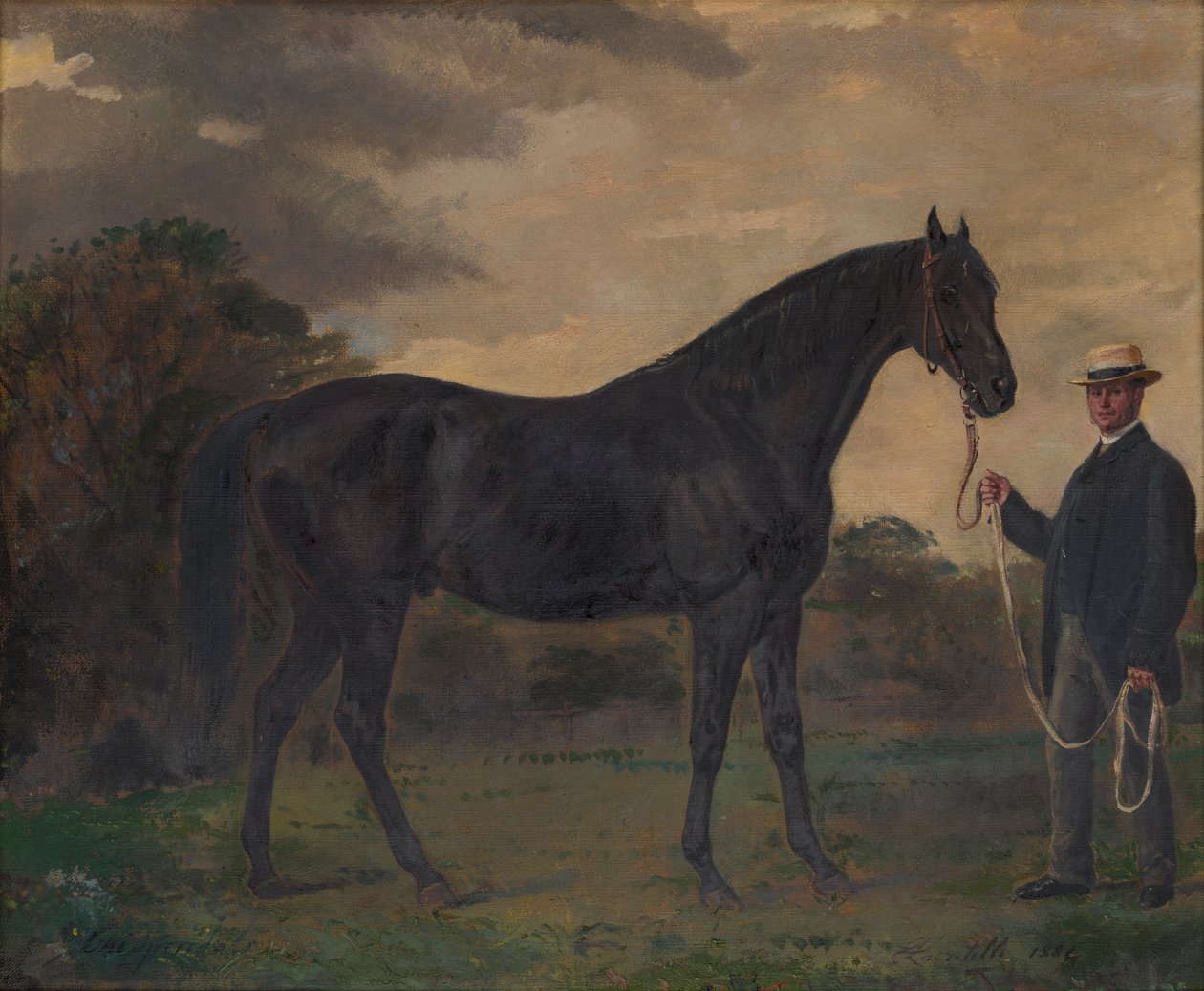Chippendale ve Manzarada Bir Damat, 1837-1900 dolayları (tuval üzerine yağlı boya) by Jean Edouard Lacretelle