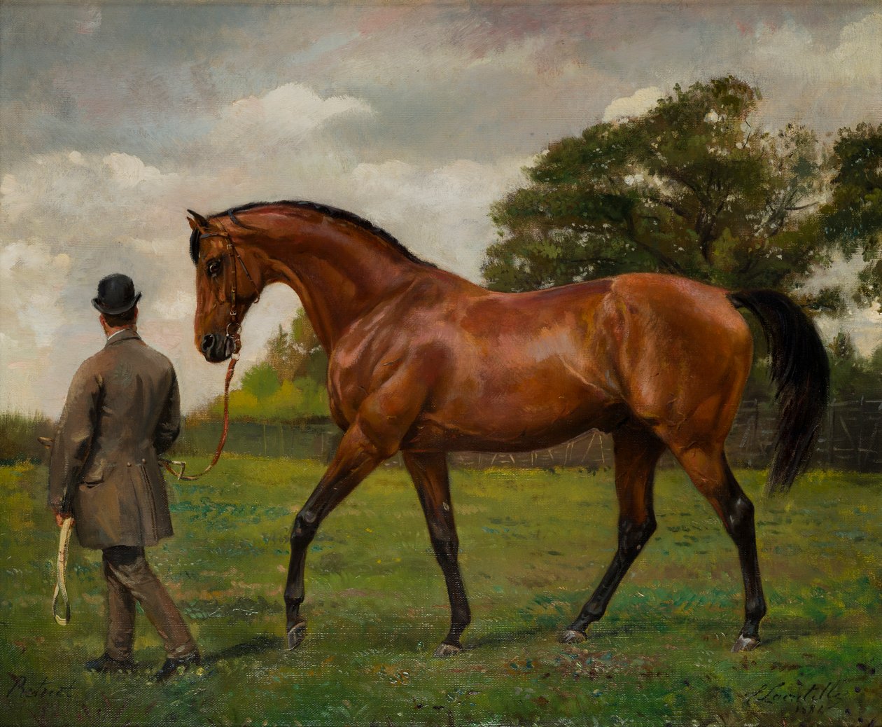 Geri çekilme: Doncaster Kupası galibi, 1884 dolayları (tuval üzerine yağlı boya) by Jean Edouard Lacretelle