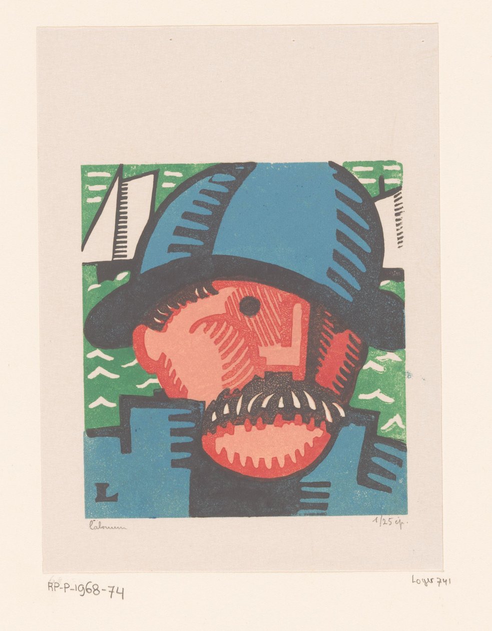 Bıyıklı bir balıkçı başkanı eski şanssızlık by Jean Emile Laboureur (signed by artist)