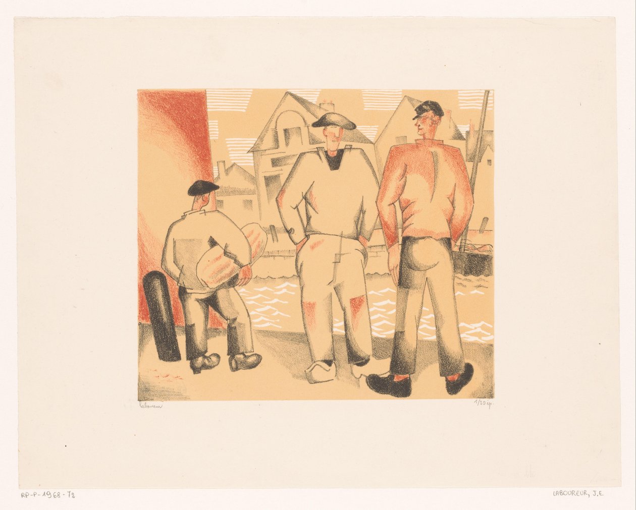 Kuru vissers aan de kade Balıkçılar ve yosun by Jean Emile Laboureur