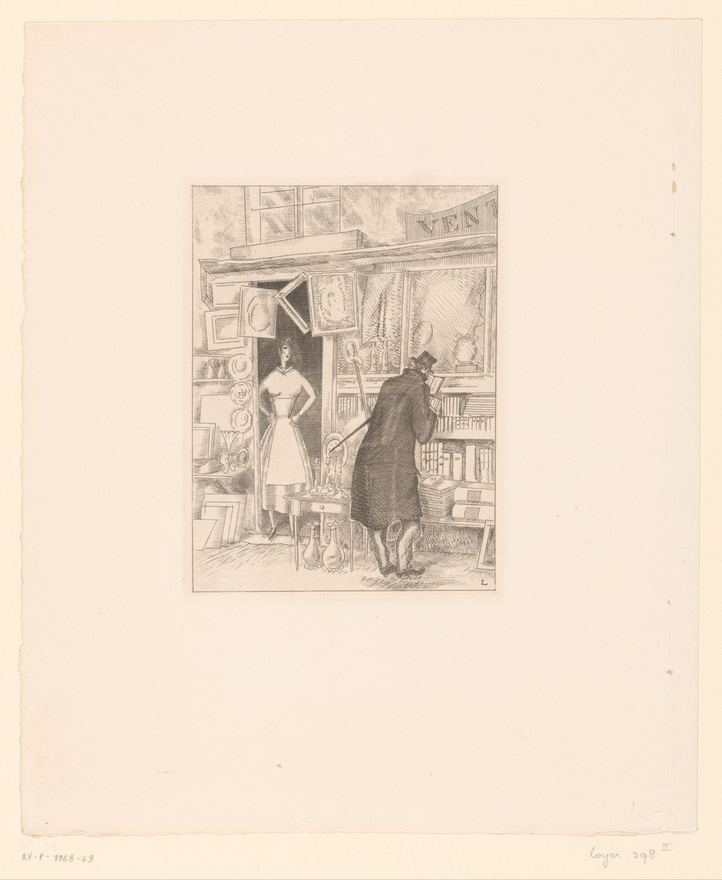 Bir antika dükkanında müşteriyi koklamak Marchande des antika by Jean Emile Laboureur
