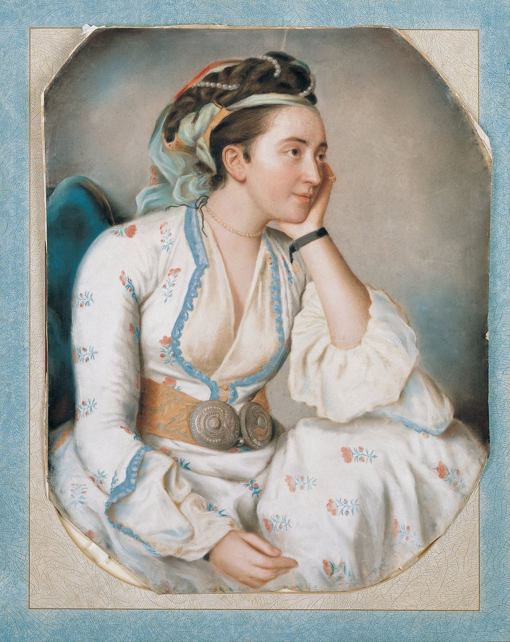 Türk Elbiseli Kadın, 18. Yüzyılın Ortası. by Jean Étienne Liotard