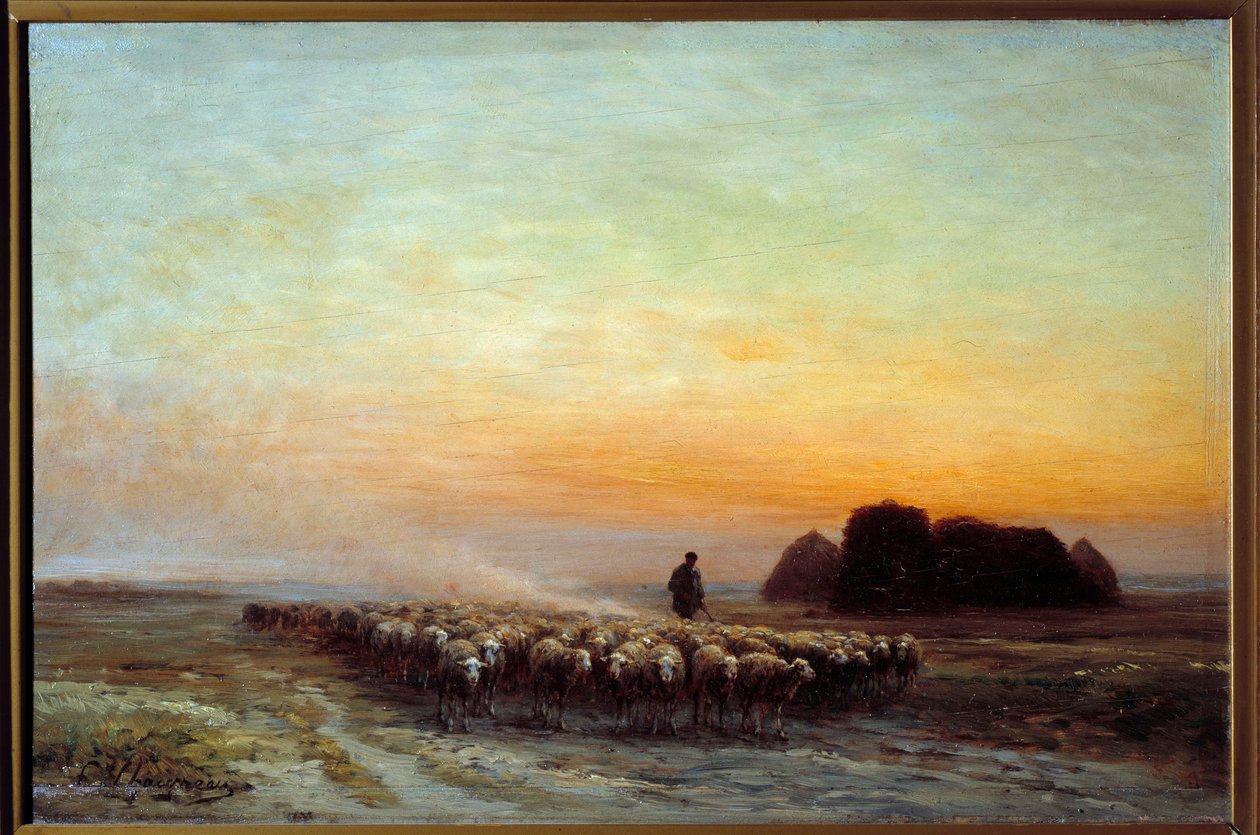Toz içinde koyun sürüsü. Jean Ferdinand Chaigneau