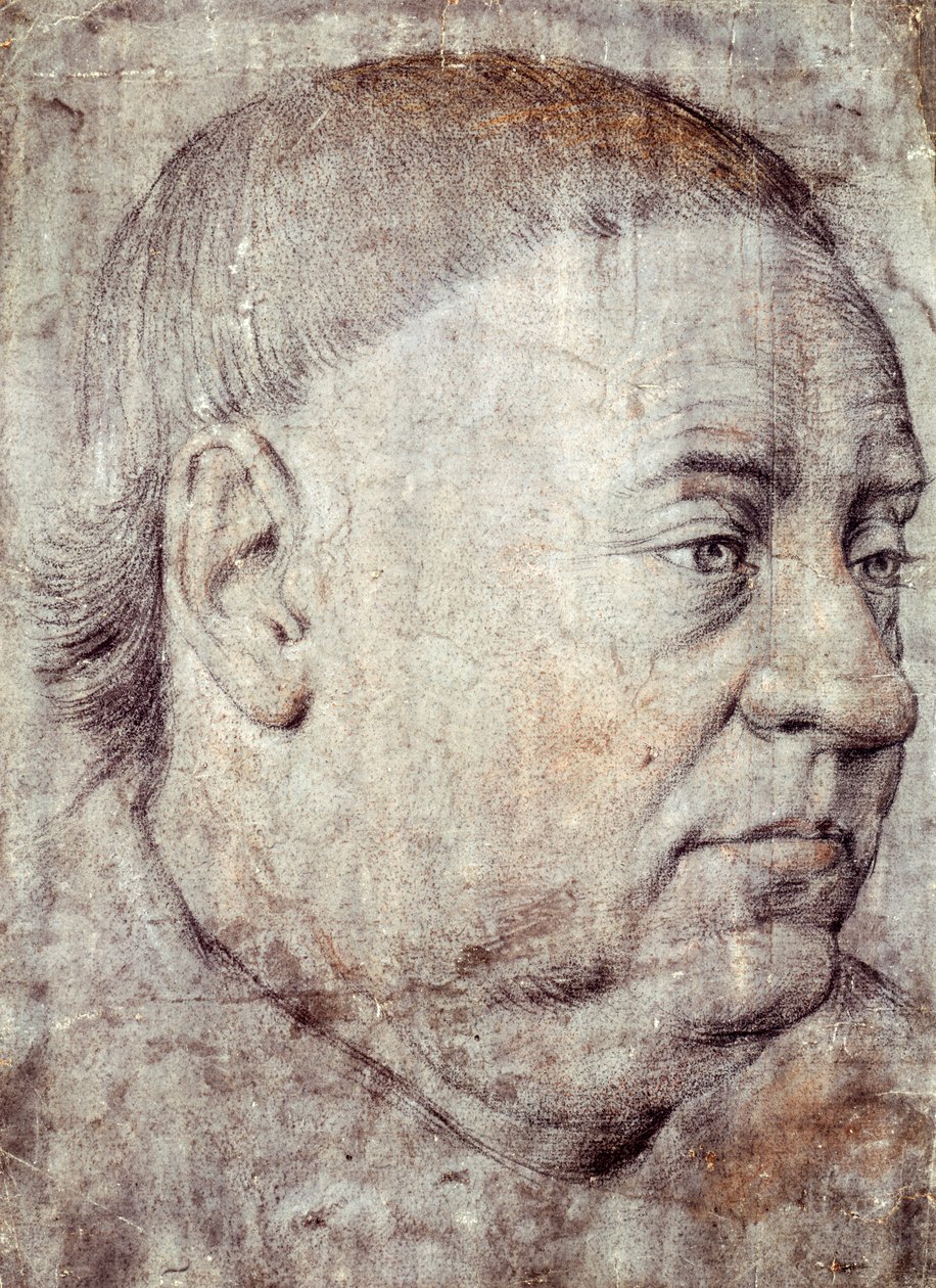 VII. Charles Şansölyesi Guillaume Jouvenel des Ursins'in Jean Fouquet tarafından portresi için çizim (yaklaşık 1415-yaklaşık 1481) by Jean Fouquet