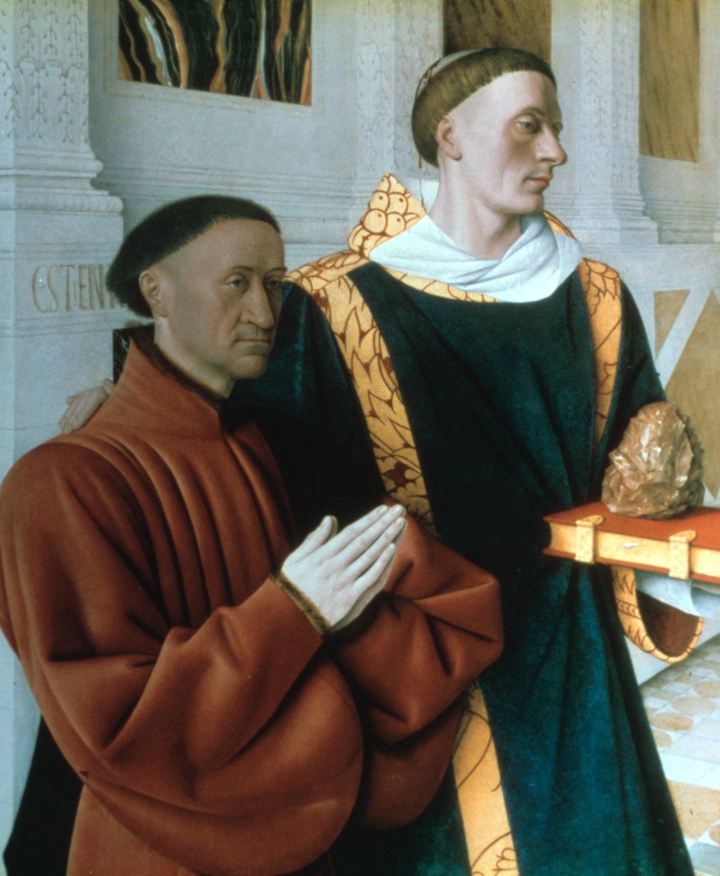 Etienne Chevalier ve Aziz Stephen, c1450 by Jean Fouquet