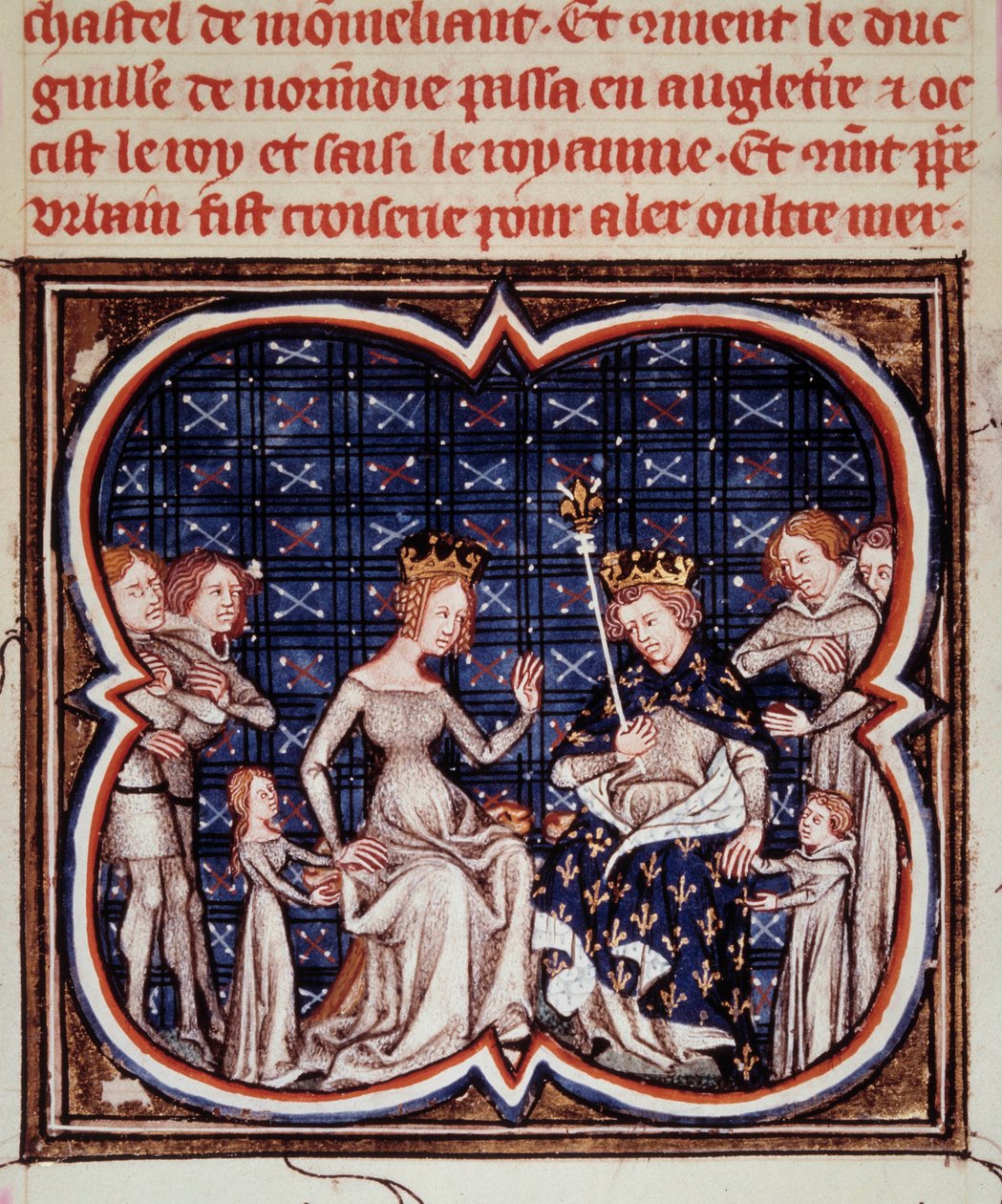 Fransa Kralı I. Philip (1052-1108) ve eşi Hollandalı Berthe ve çocukları Fransa
