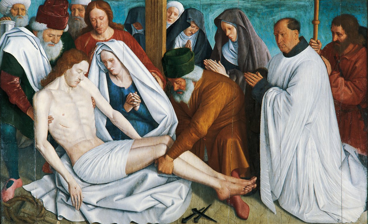 Pieta, Jean Fouquet (yaklaşık 1415 - yaklaşık 1481), ahşap üzerine tempera by Jean Fouquet
