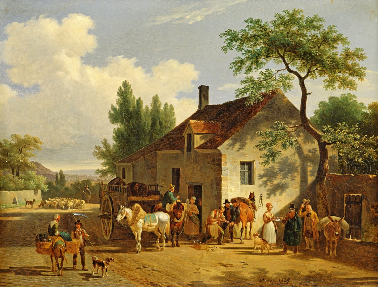 Bir köy manzarası, 1839 by Jean Francois Demay