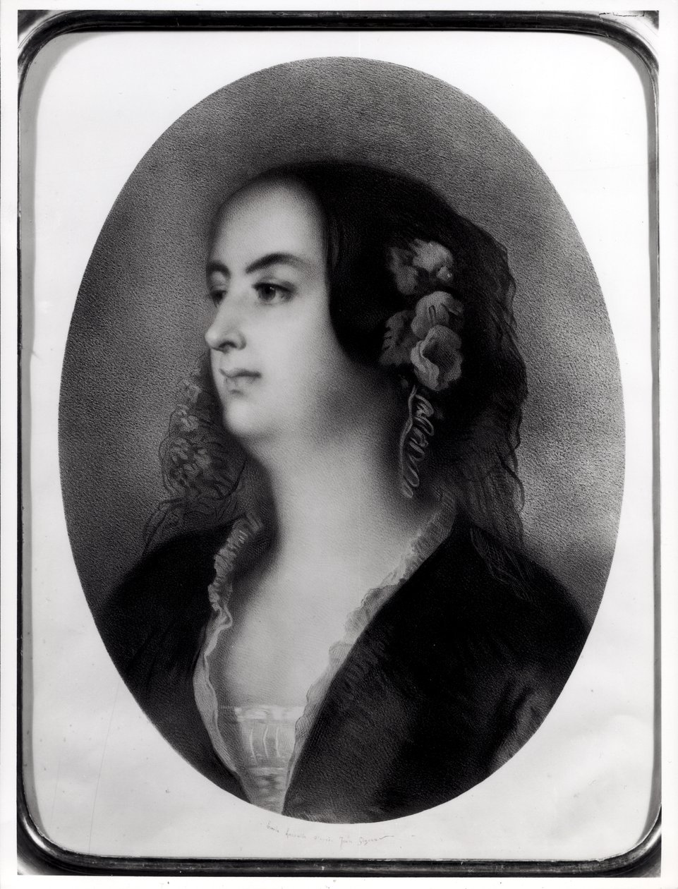 Emile Lassalle (1813-71) tarafından oyulmuş Madam Hanska (1801-82) (litografi) by Jean Francois Gigoux