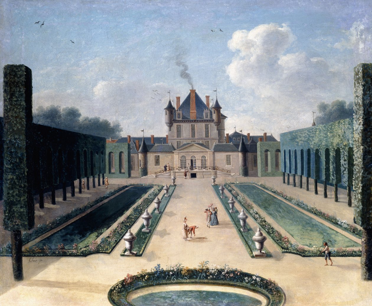Chateau de Mousseaux ve Bahçeleri manzarası, by Jean Francois Hue