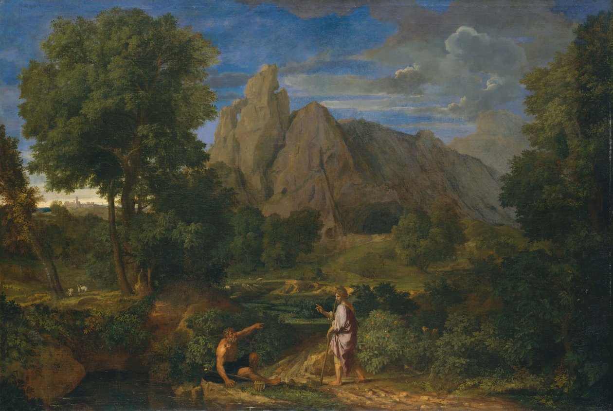 Merkür ve Battus by Jean Francois I Millet