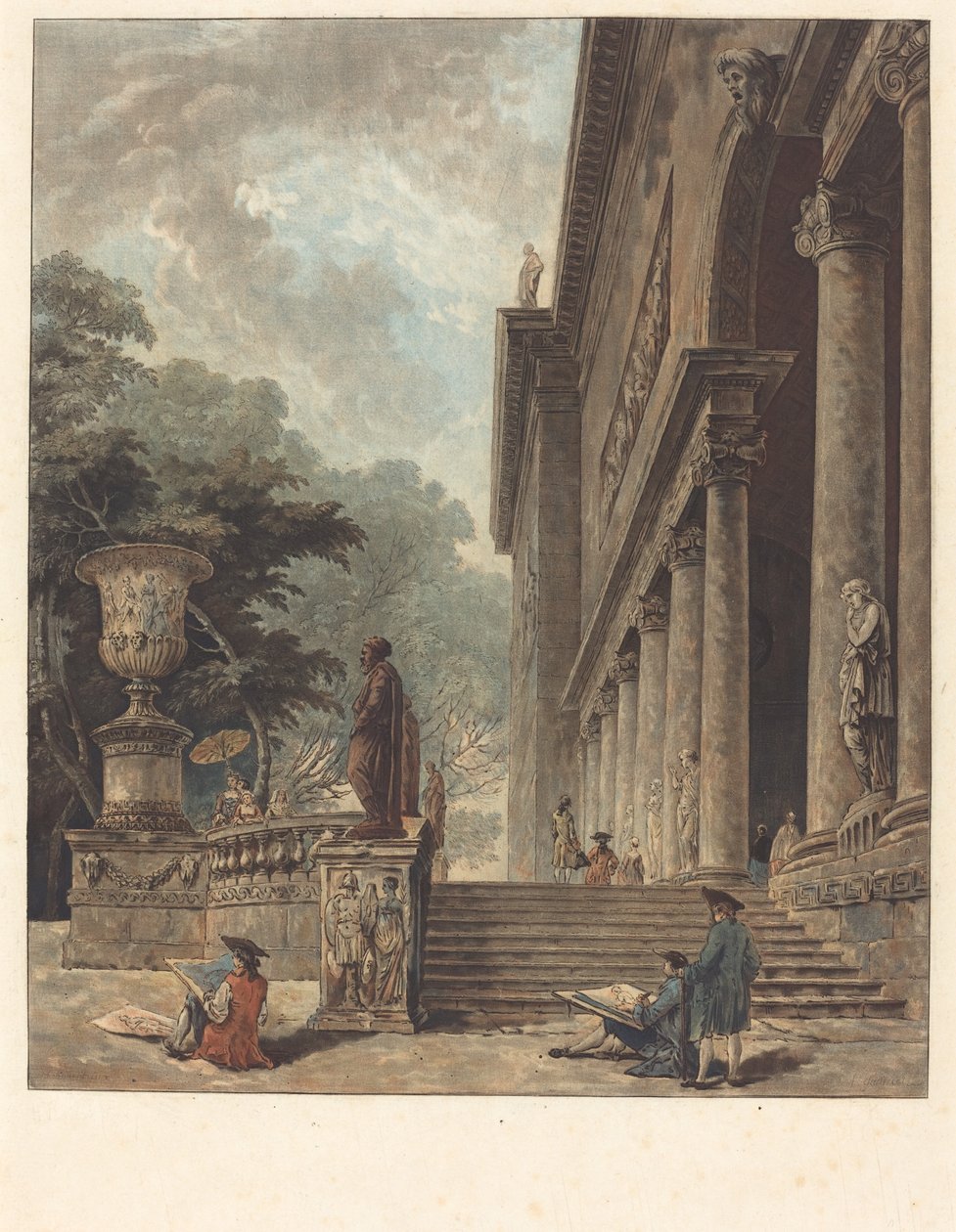 Palazzo Medici Sütunları ve Bahçeleri Palazzo Medici Sütunları ve Bahçeleri, c. 1776. by Jean Francois Janinet