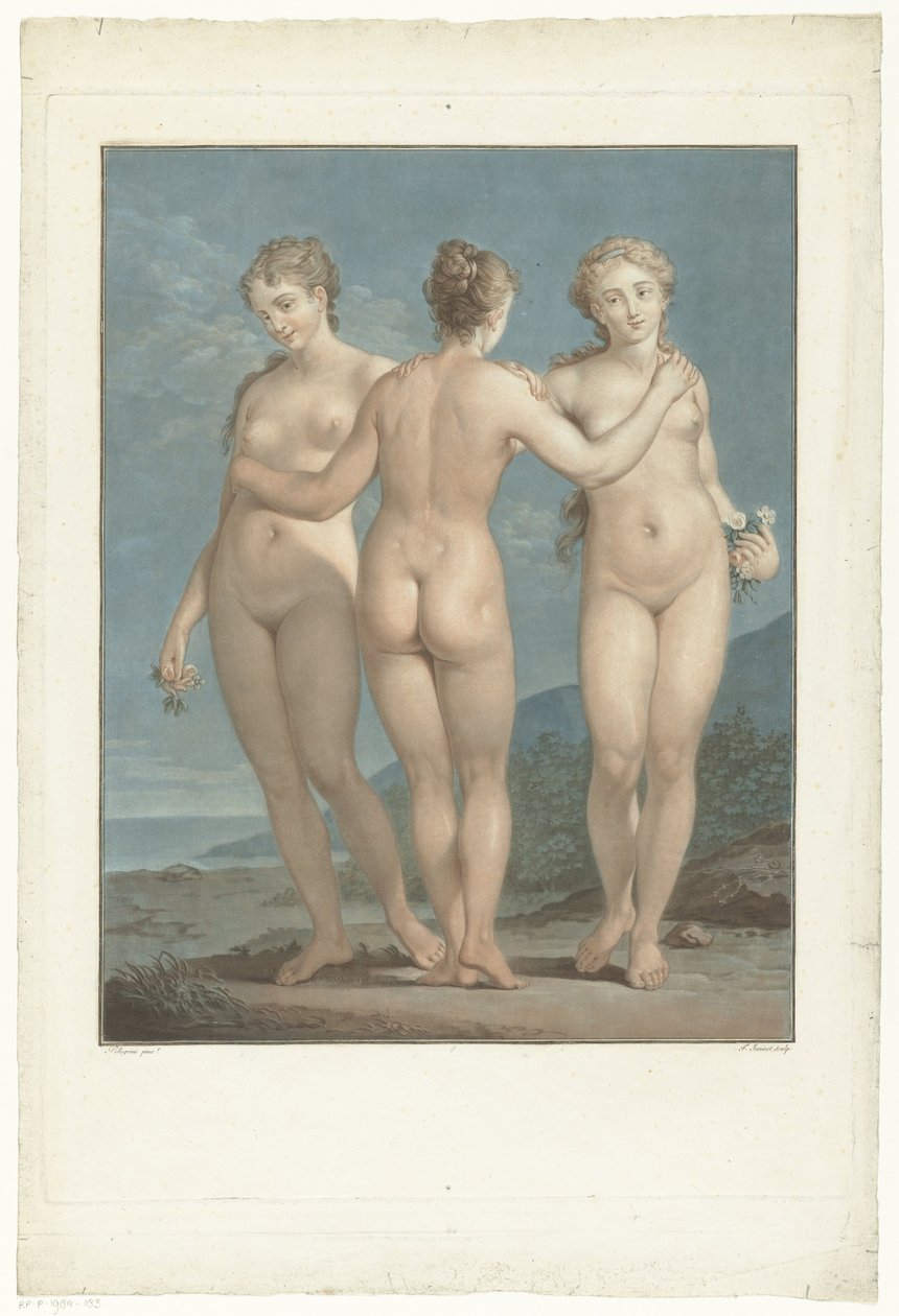 Kuru Gratien Üç Güzeller by Jean Francois Janinet