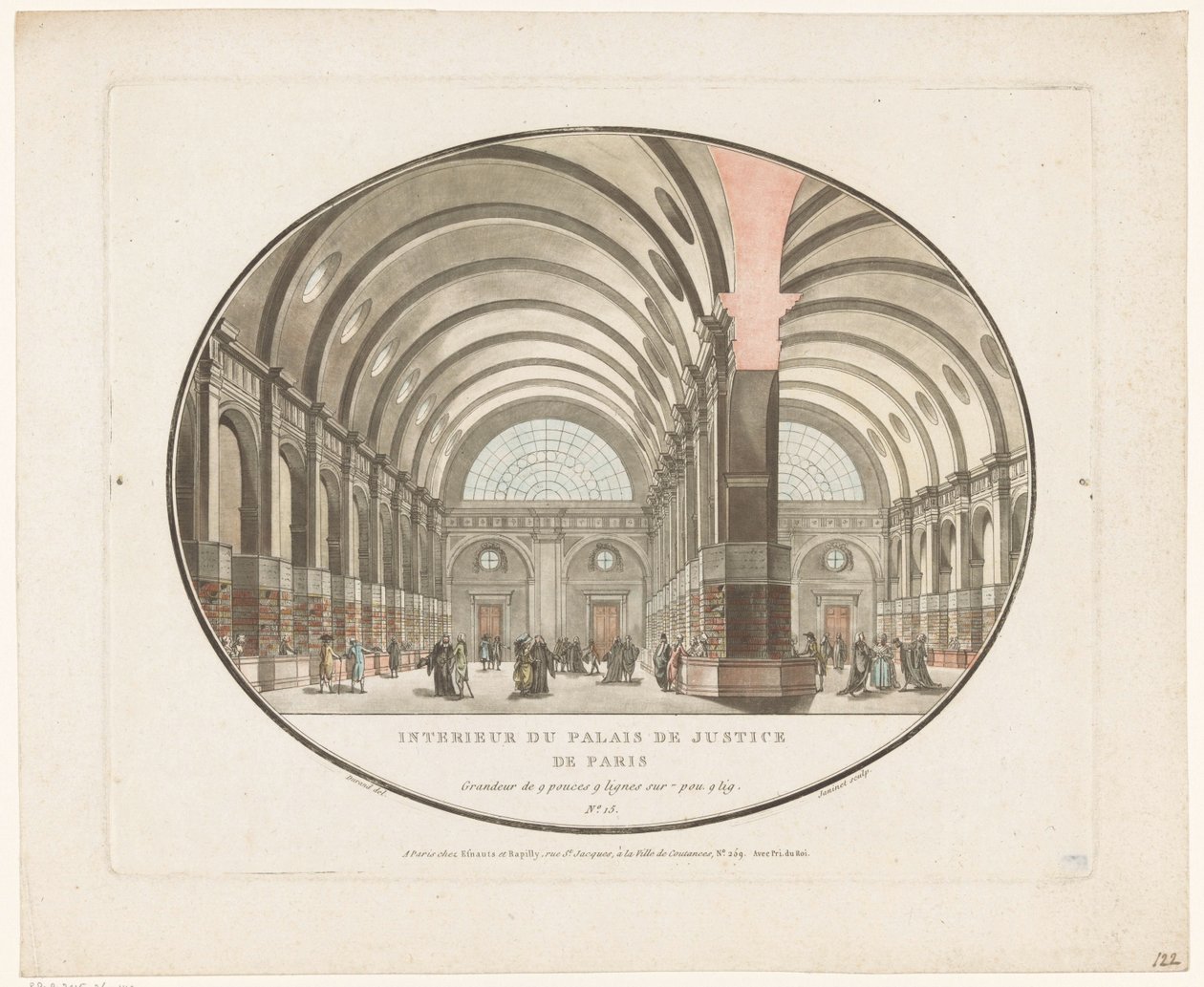 Paris'teki Adalet Sarayı'nın içi Interieur du Palais de Justice de Paris (nesne üzerindeki başlık) by Jean Francois Janinet
