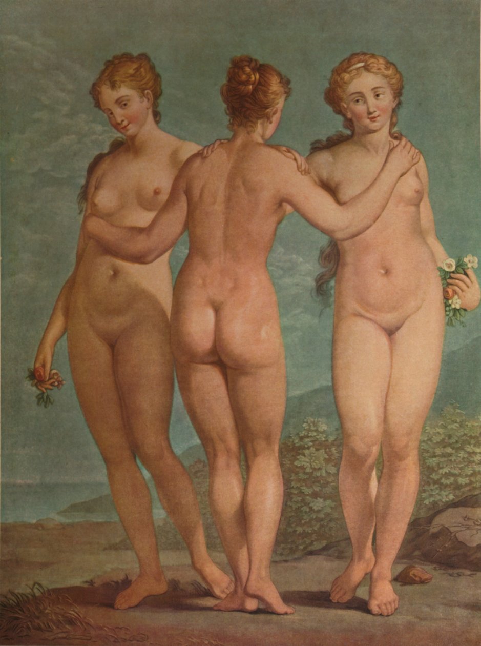 Les Trois Güzeller, Üç Güzeller, c1785, 1913 by Jean Francois Janinet