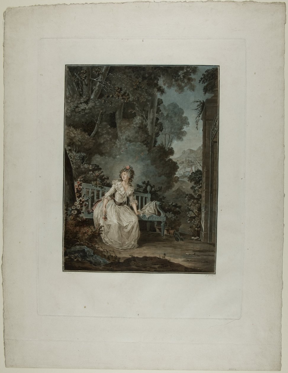 Madam Dugazon “Nina, ou La folle par amour” Operasında (Nina veya Aşktan Çıldırmış Kadın) by Jean Francois Janinet