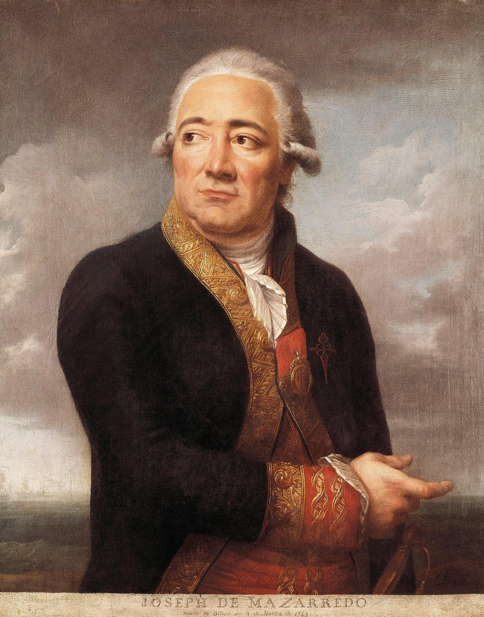 İspanyol Amiral Jose de Mazarredo Salazar'ın (1745-1812) portresi, Jean Francois Marie Bellier (1745-1836) tarafından yapılan resim 1783 Madrid. Deniz Müzesi by Jean Francois Marie Bellier