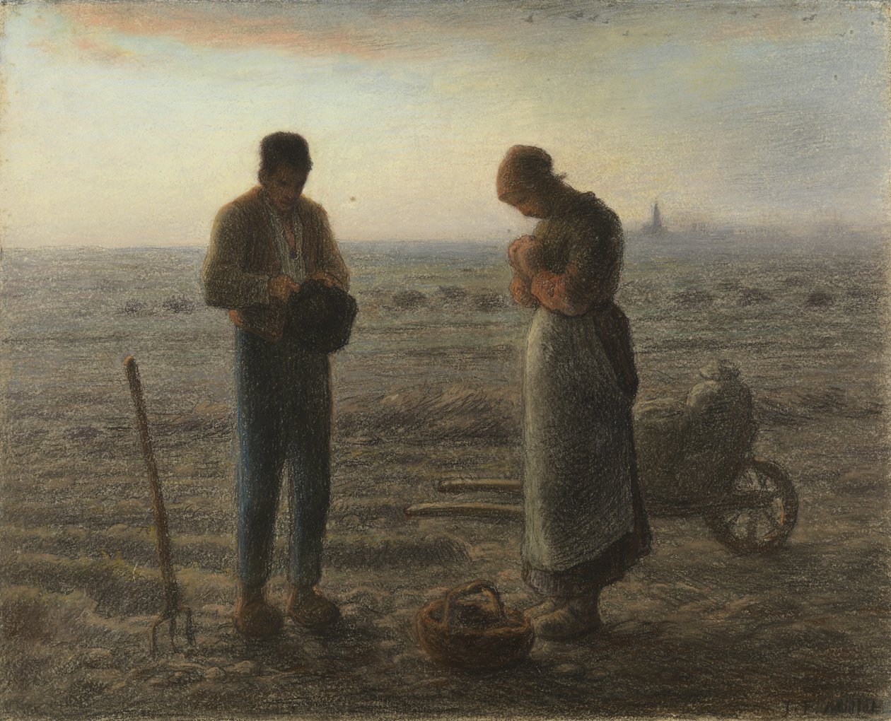 Angelus (kağıt üzerine pastel) by Jean Francois Millet