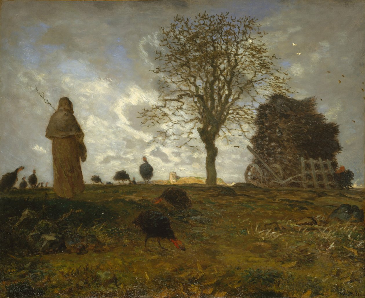 Hindi Sürüsü ile Sonbahar Manzarası by Jean Francois Millet