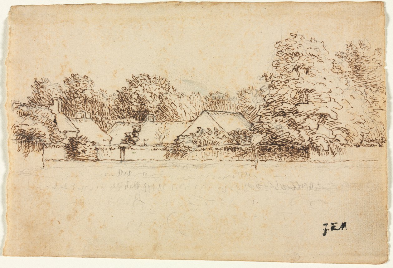 Kulübeler by Jean Francois Millet