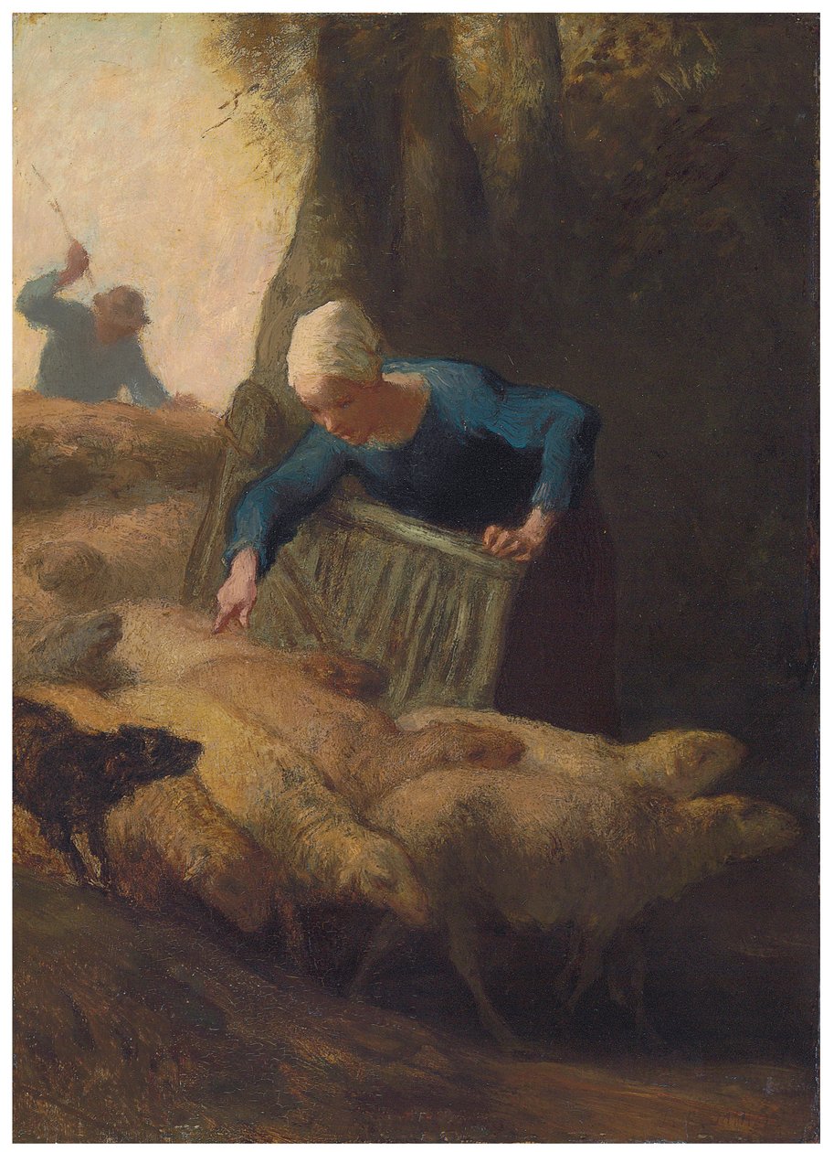 Sürü Saymak, 1847-49 by Jean Francois Millet
