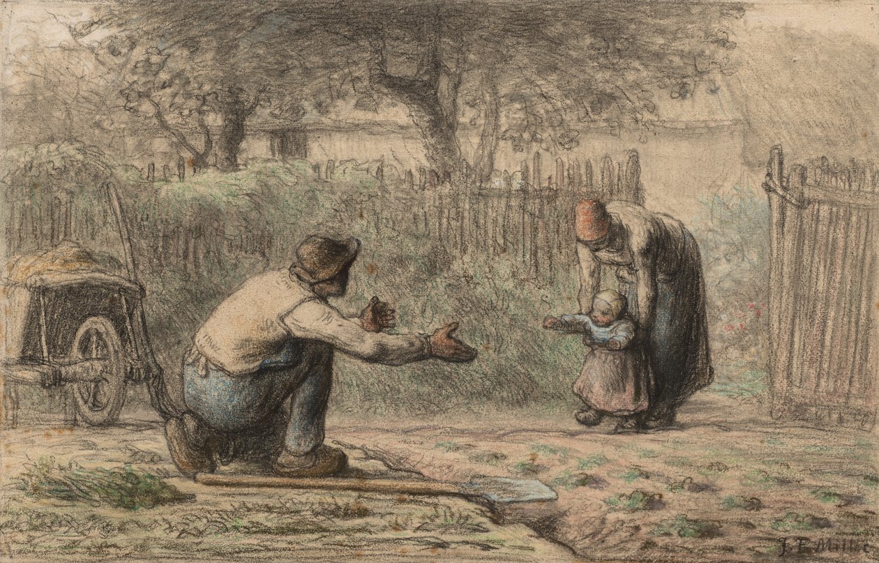 İlk Adımlar, c. 1858-1866. by Jean Francois Millet