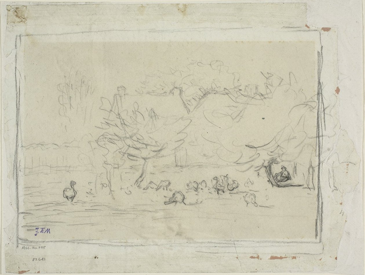 Çiftlik bahçesinde kazlar by Jean Francois Millet