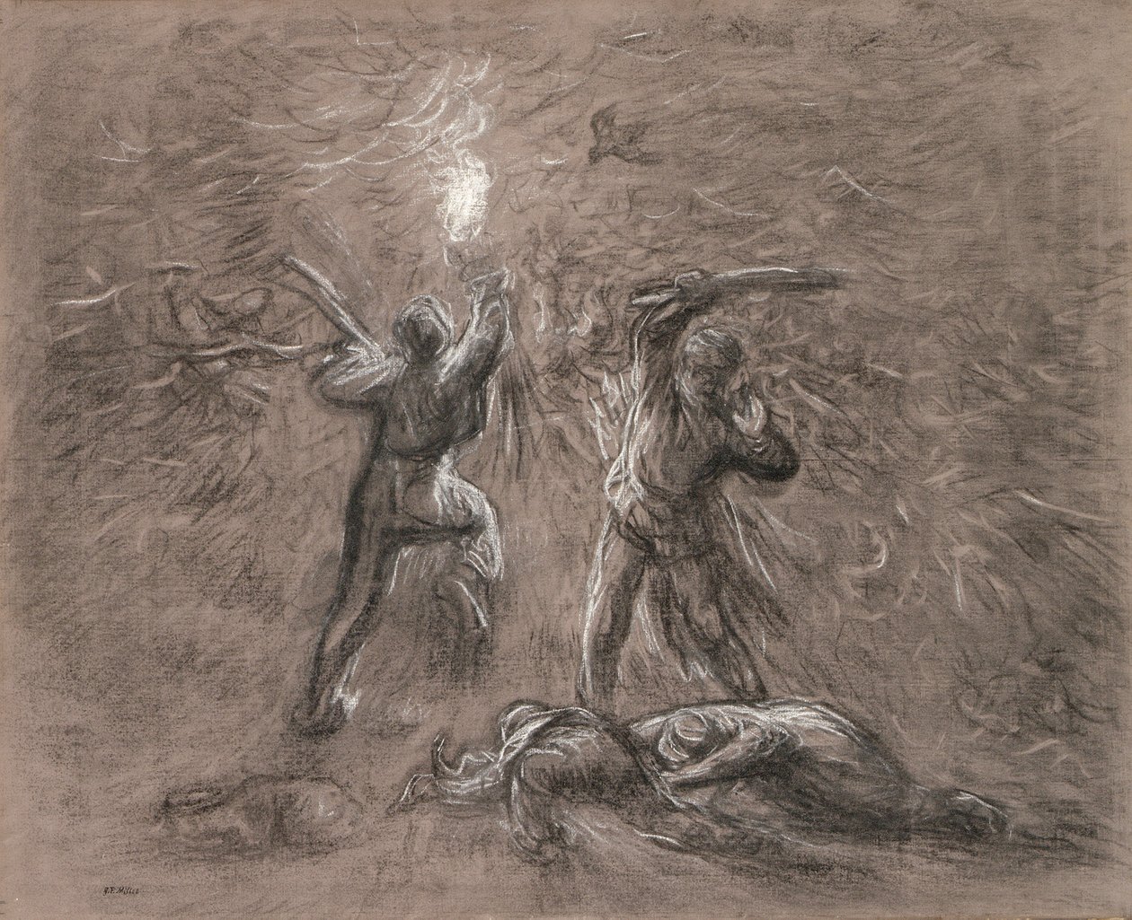 Torchlight ile Kuş Avı by Jean Francois Millet