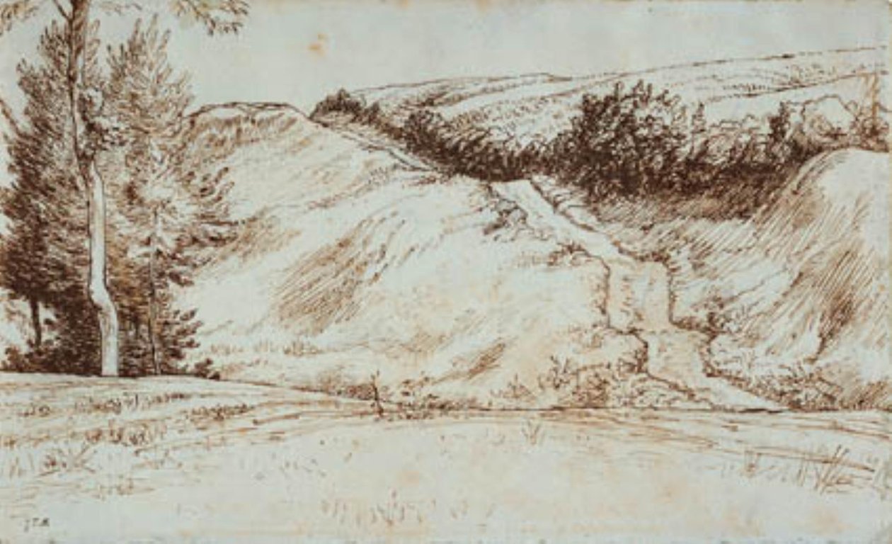 Vichy yakınlarında bir yamaca sahip manzara by Jean Francois Millet