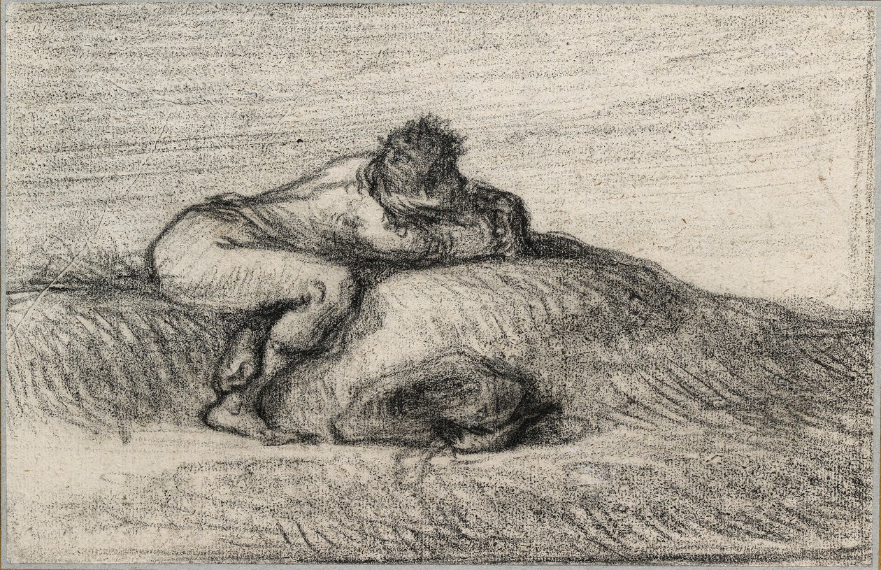 Tepede çömelmiş adam, 1848-1850 by Jean Francois Millet