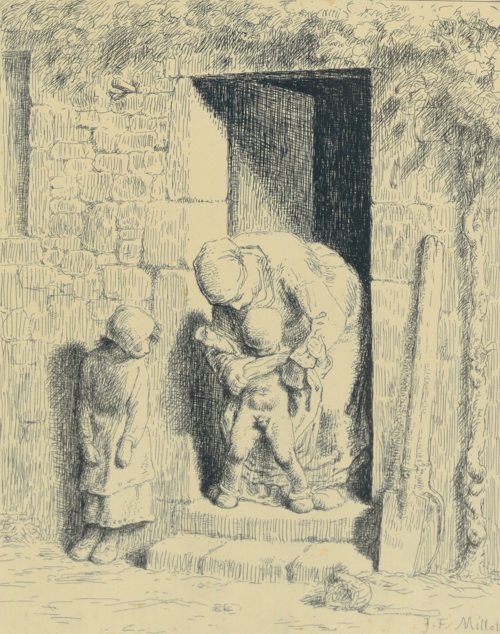 Anne Bakımı, 1862 (cam fotoğraf) by Jean Francois Millet