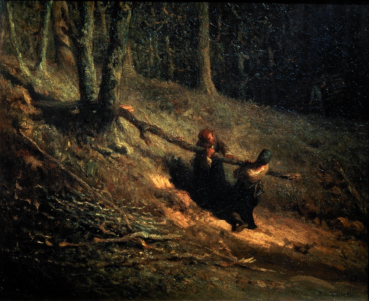 Brushwood Les Charbonnieres, c1852 ile Köylü-Kızlar by Jean Francois Millet