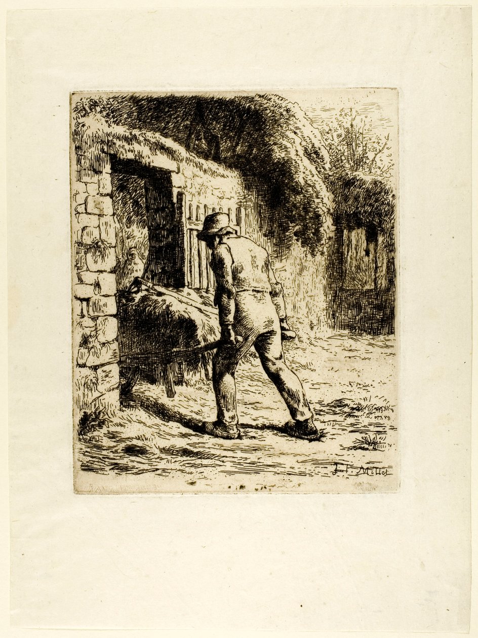 El Arabalı Köylü by Jean Francois Millet