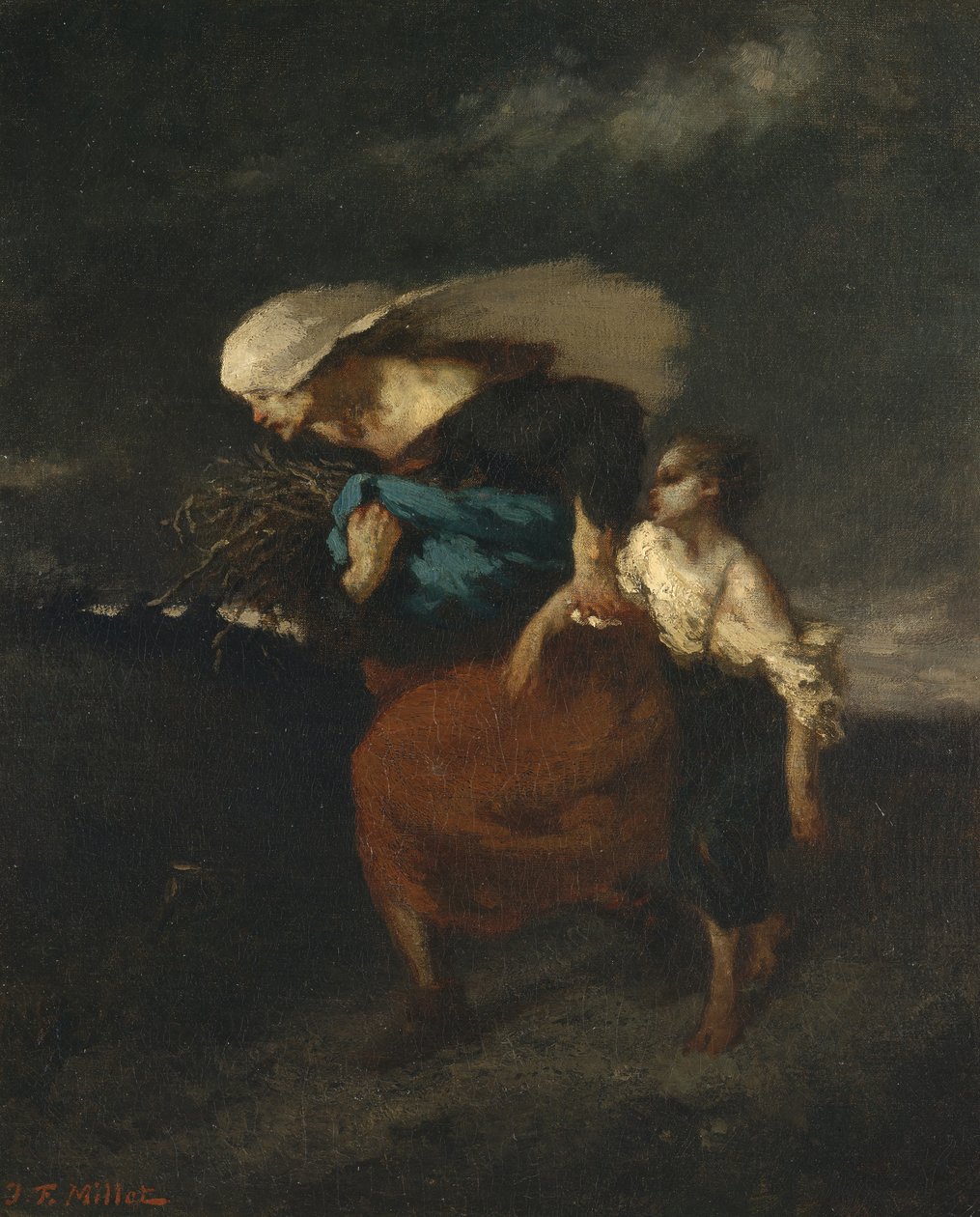 Fırtınadan Kaçış, ca. 1846. by Jean Francois Millet