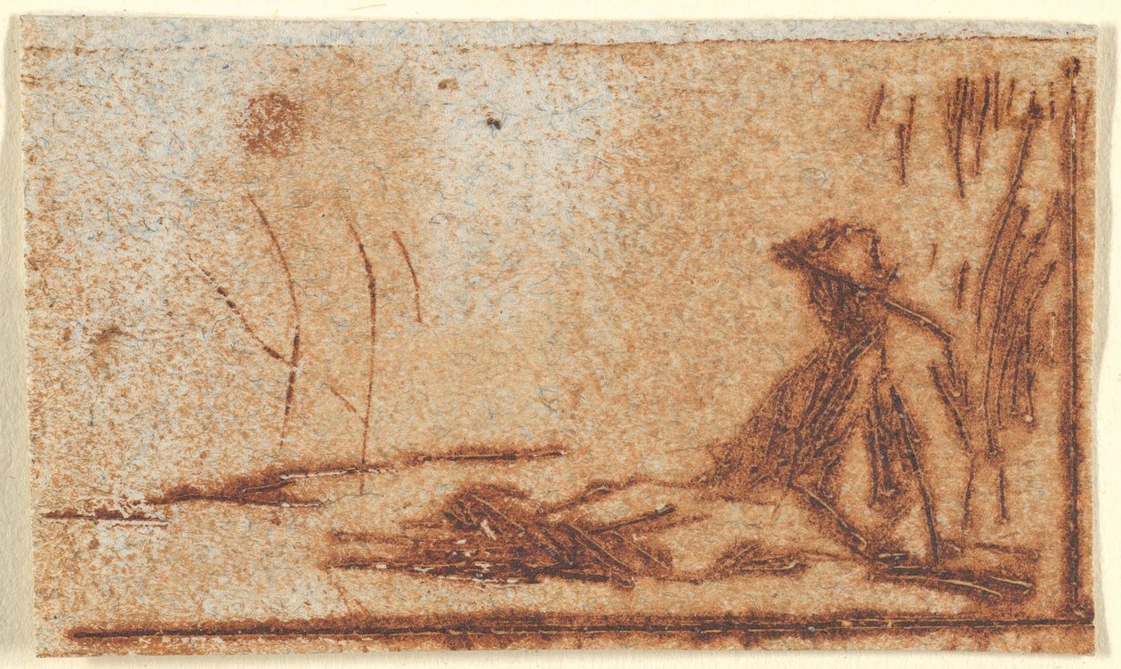 Oturan Köylü, 1830-75. by Jean Francois Millet