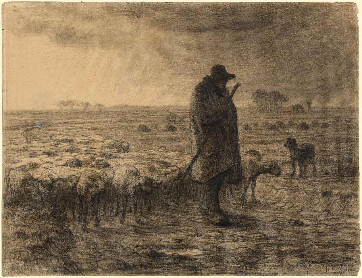 Sürüsüyle Dönen Çoban by Jean Francois Millet