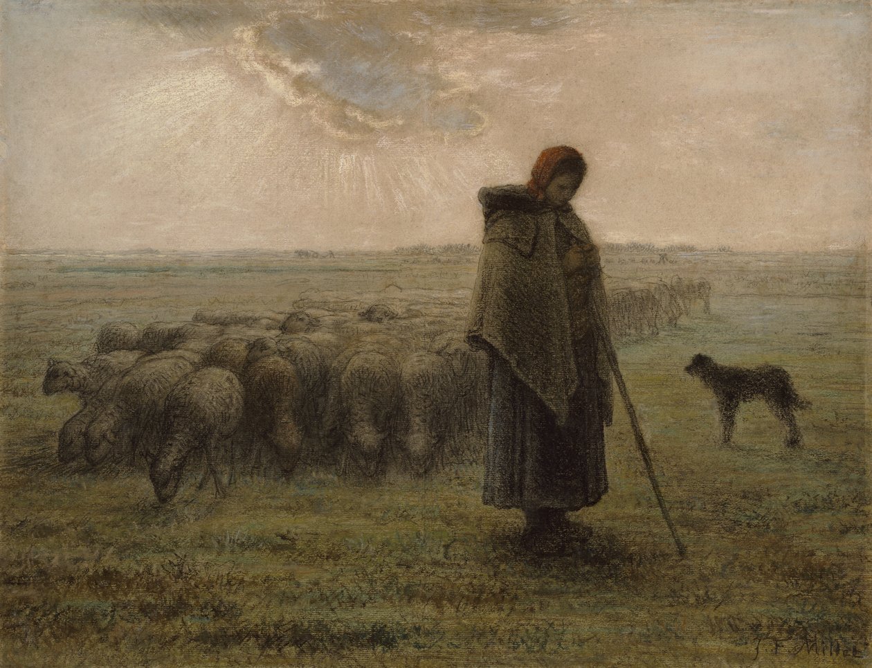 Çoban ve Sürüsü, 1862-63 by Jean Francois Millet