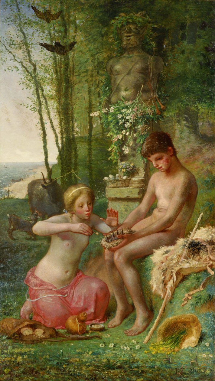 Bahar Daphnis ve Chloë, 1865 by Jean Francois Millet