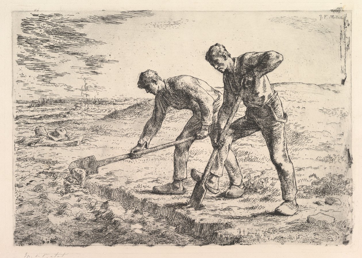 Kazıcılar, 1830-75. by Jean Francois Millet