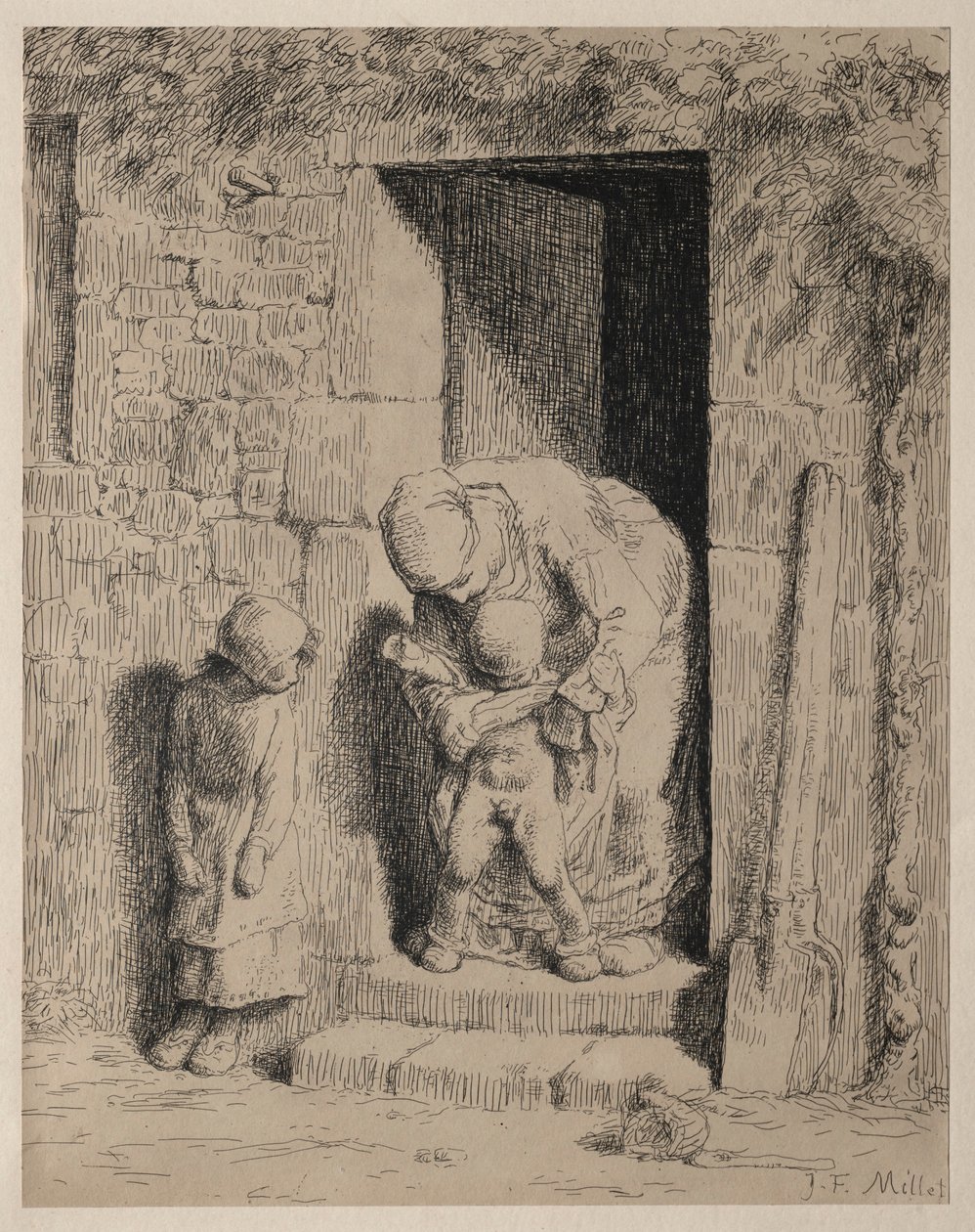 Anne Önlemleri. by Jean Francois Millet