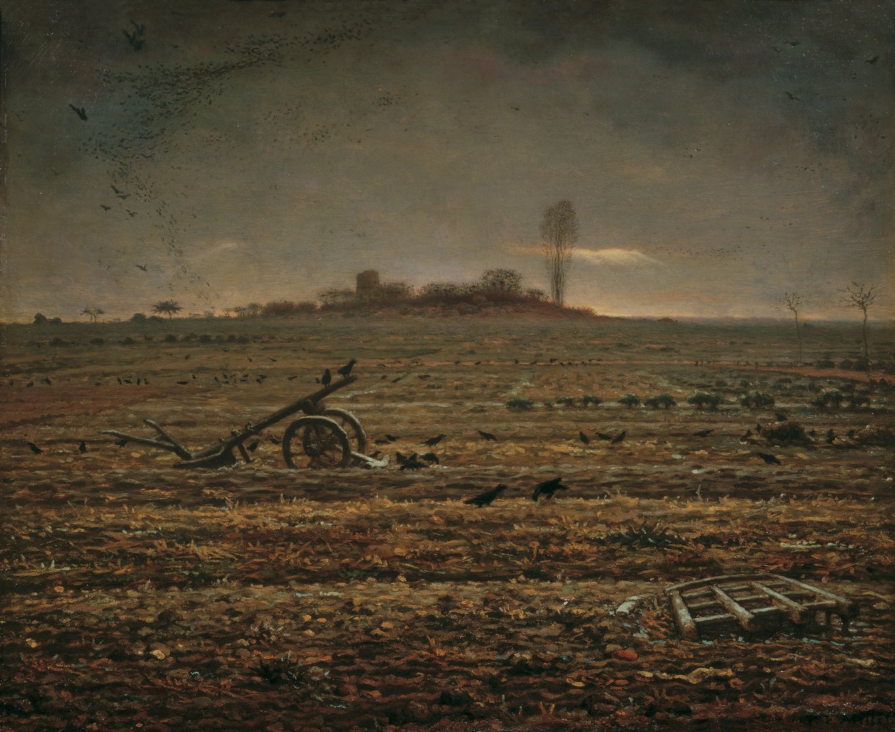 Harrow ve Plough ile Chailly Ovası, 1862. by Jean Francois Millet