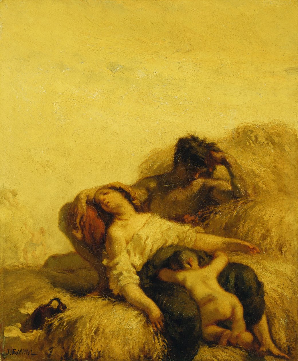 Uyuyan Azrailler; Uyuyan Azrail, c.1847-48 by Jean Francois Millet