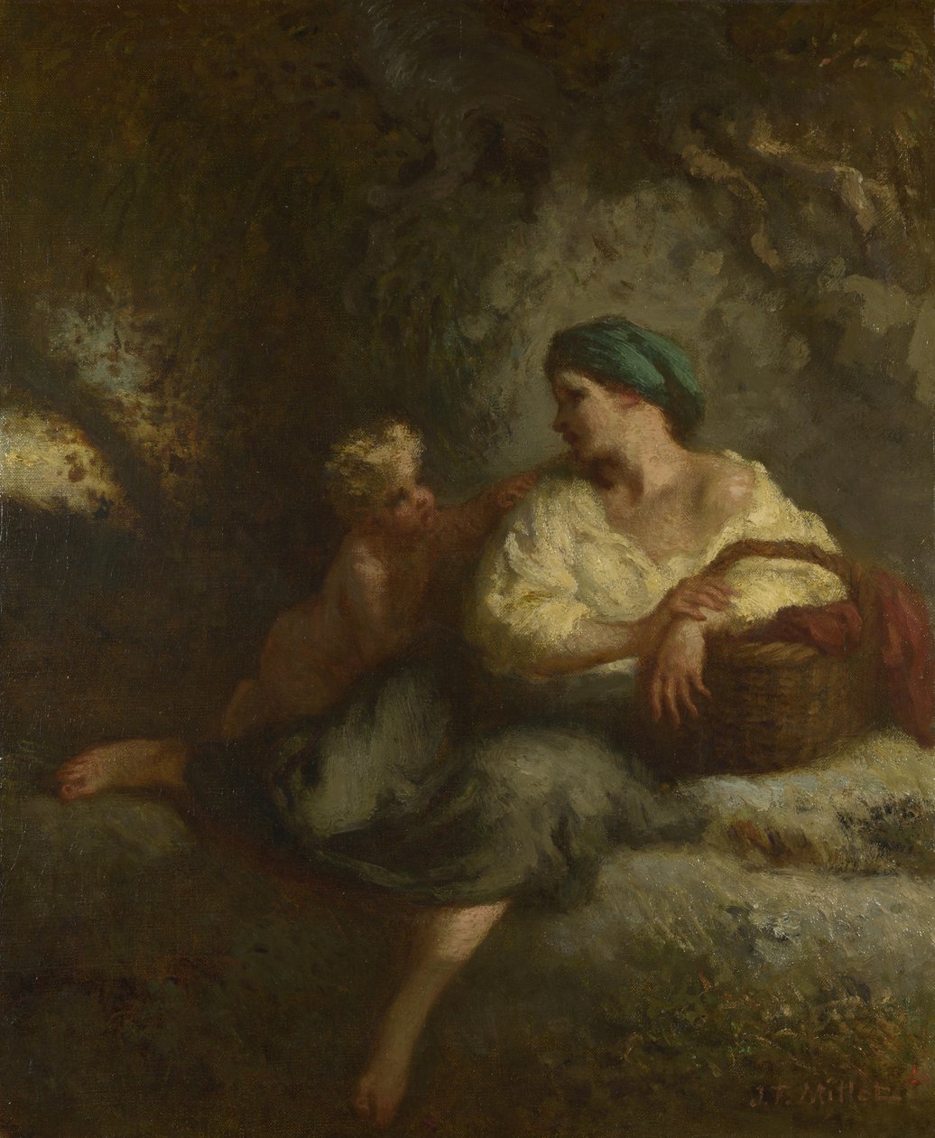 Fısıltı, c. 1846 by Jean Francois Millet