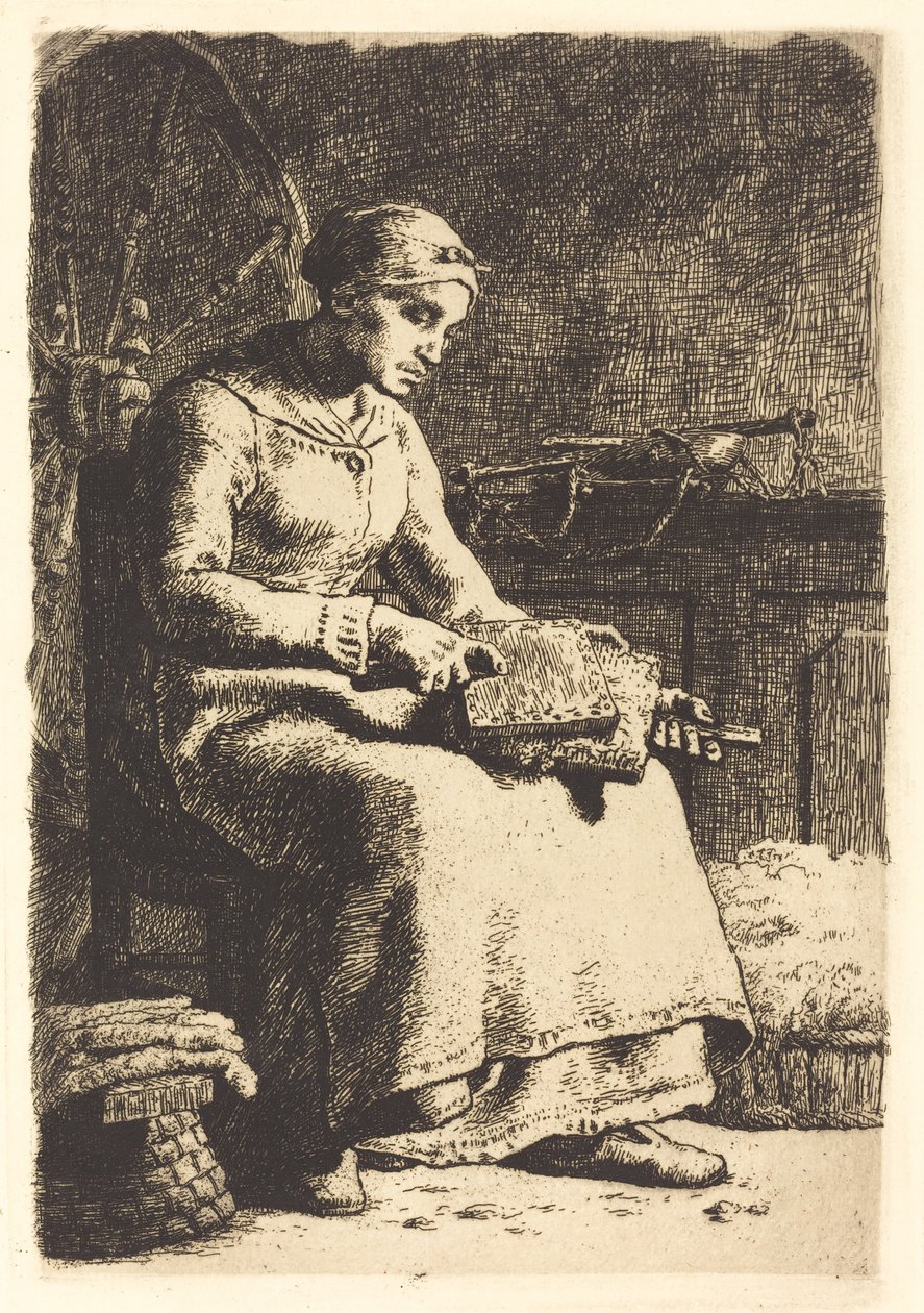 Yün Tarakçısı (La cardeuse) by Jean Francois Millet
