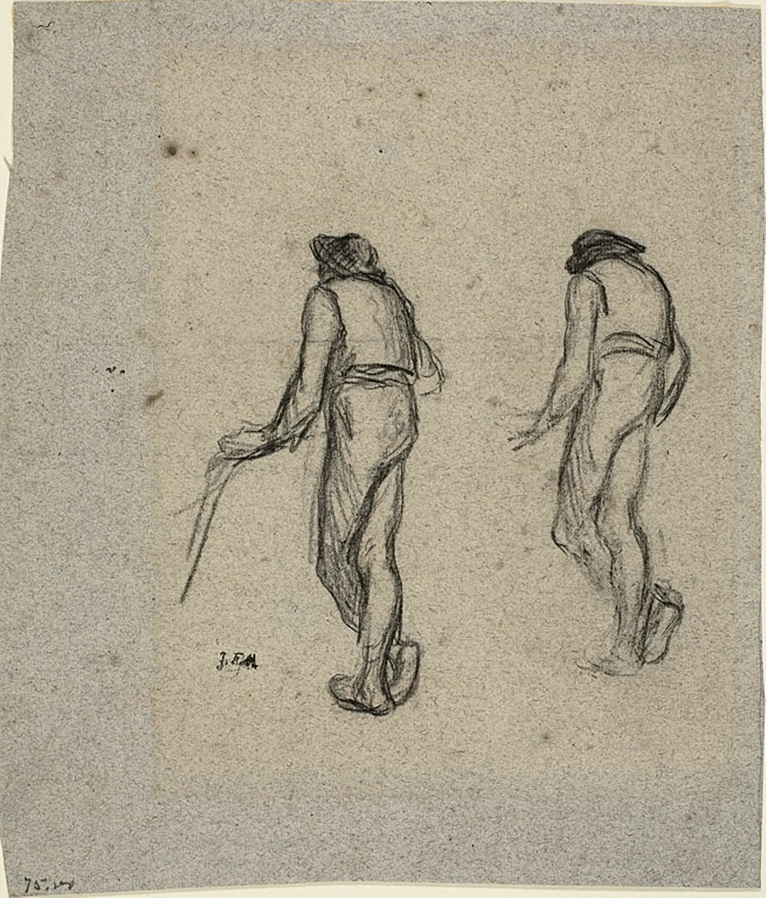 Arkadan Görülen Köylü İki Skeç by Jean Francois Millet