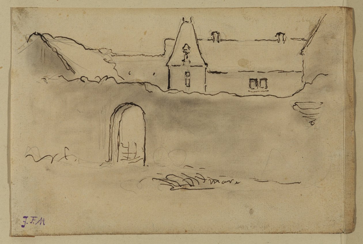 Bir Chateau Görünümü by Jean Francois Millet