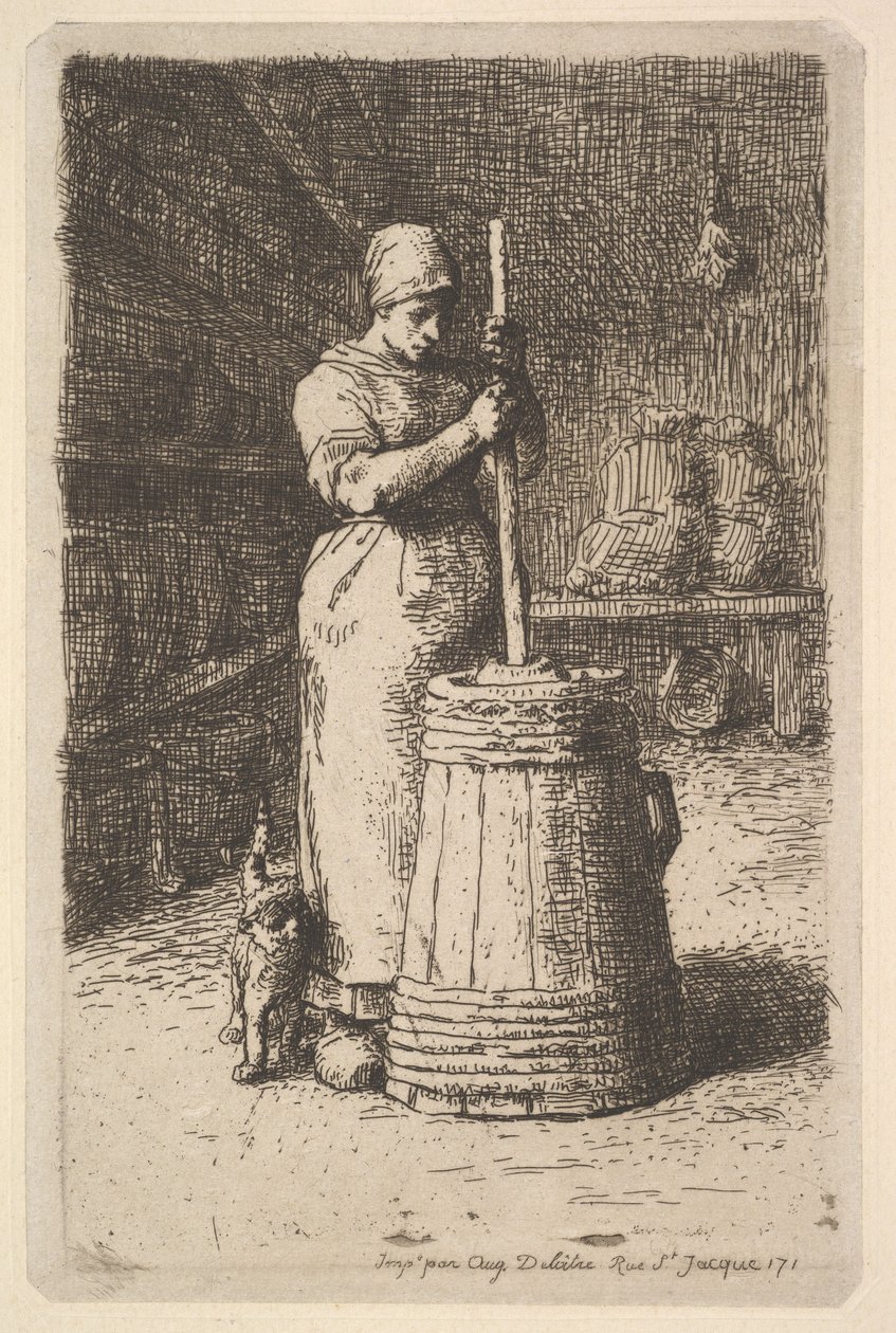 Kadın Tereyağı, 1855-56. by Jean Francois Millet
