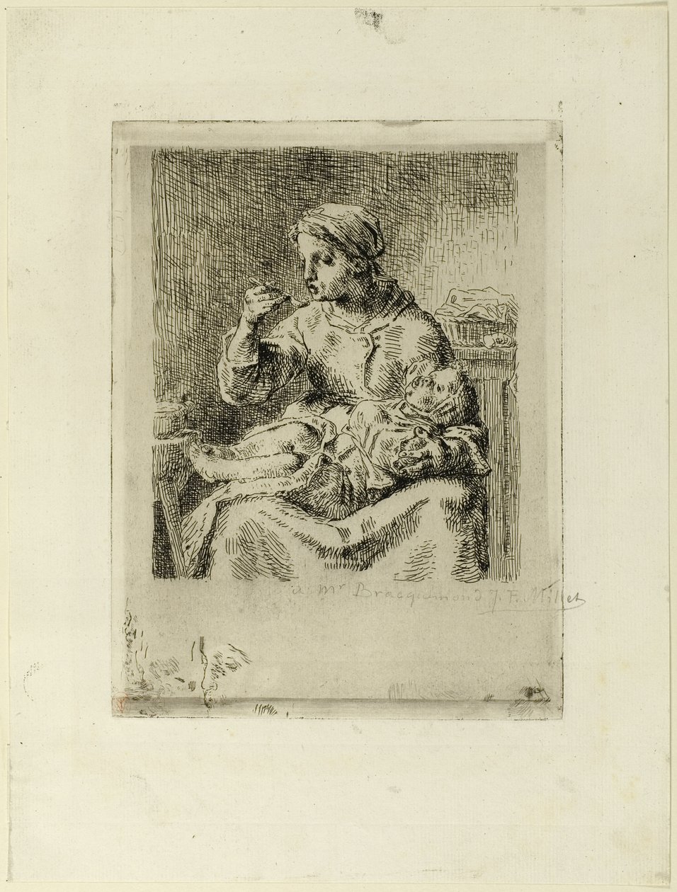 çocuğunu besleyen kadın by Jean Francois Millet